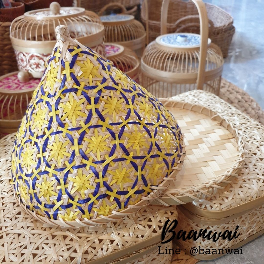 ยกชุด กระด้ง + ฝาชี ลายพิกุล ขนาด 9 นิ้ว