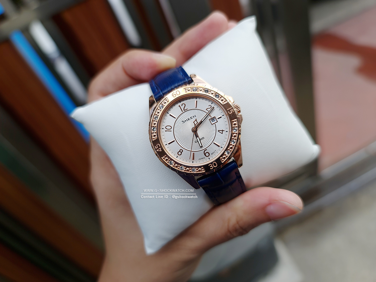 CASIO SHEEN นาฬิกาข้อมือ นาฬิกากันน้ำ นาฬิกาของแท้ ประกันศูนย์ CMG 1 ปี รุ่น SHE-4532PGL-7A