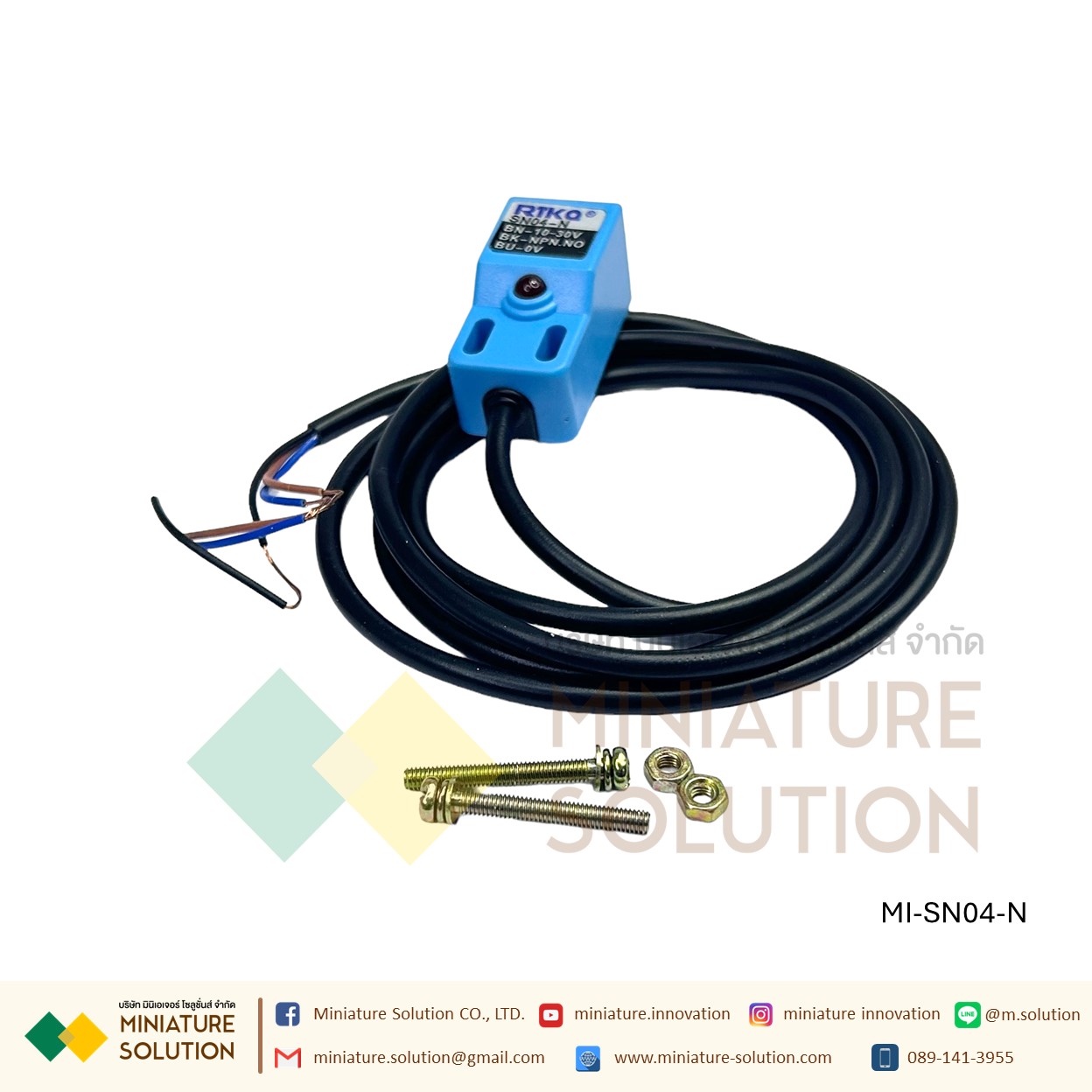 SN04-N พร็อกซิมิตี้เซนเซอร์ ตรวจจับวัตถุโลหะ (NPN, NO ระยะ 4mm) 6-36V DC