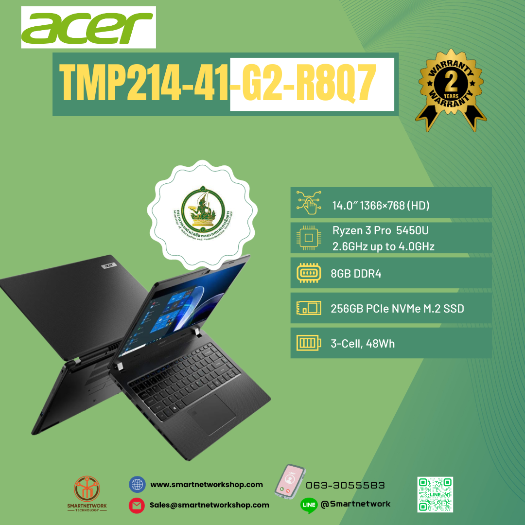 Acer Notebook TMP214-41-G2-R8Q7 (เฉพาะออนไลนน์เท่านั้น) (ราคาพิเศษ-กรุณาติดต่อฝ่ายขาย)