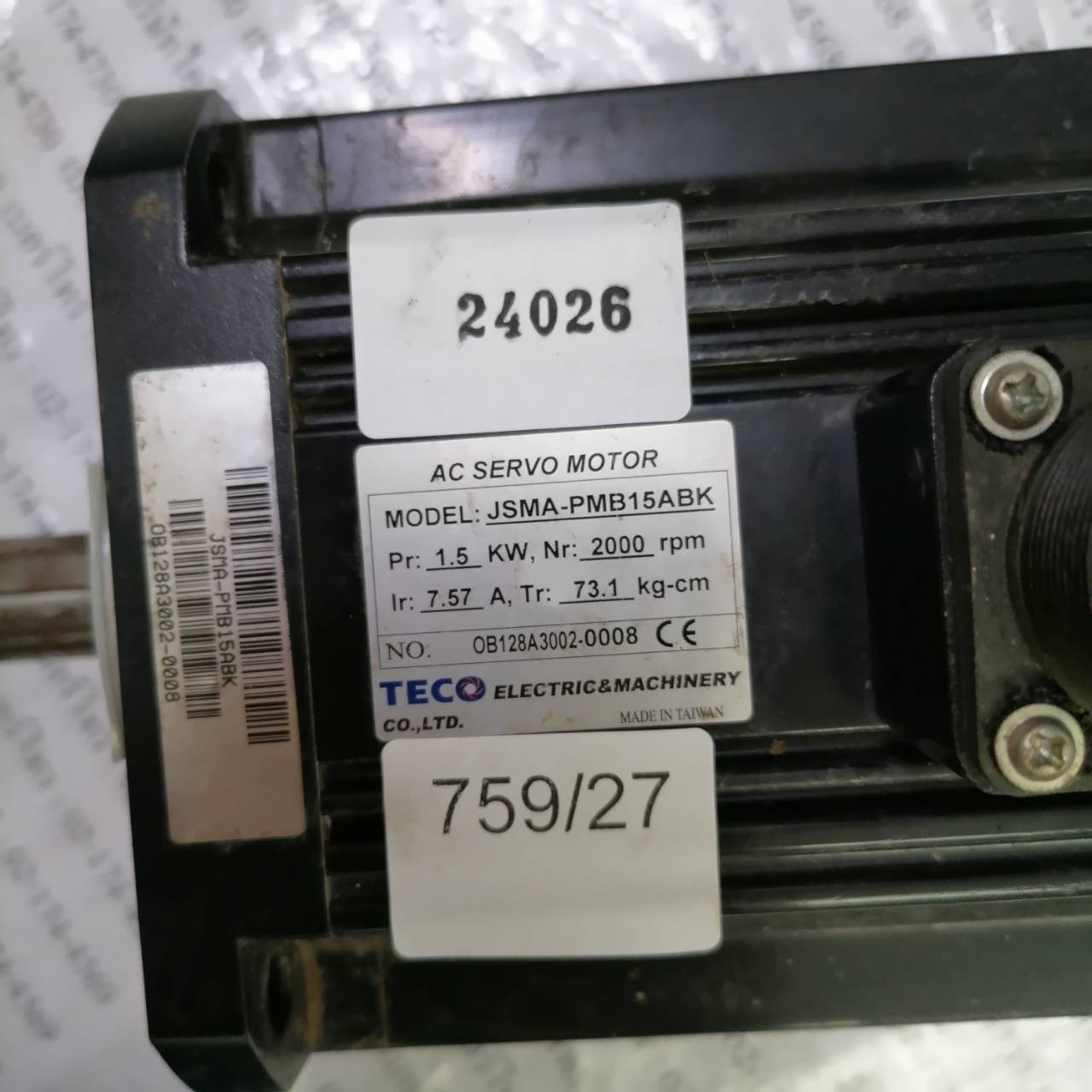 JSMA-PMB15ABK TECO SERVO MOTOR