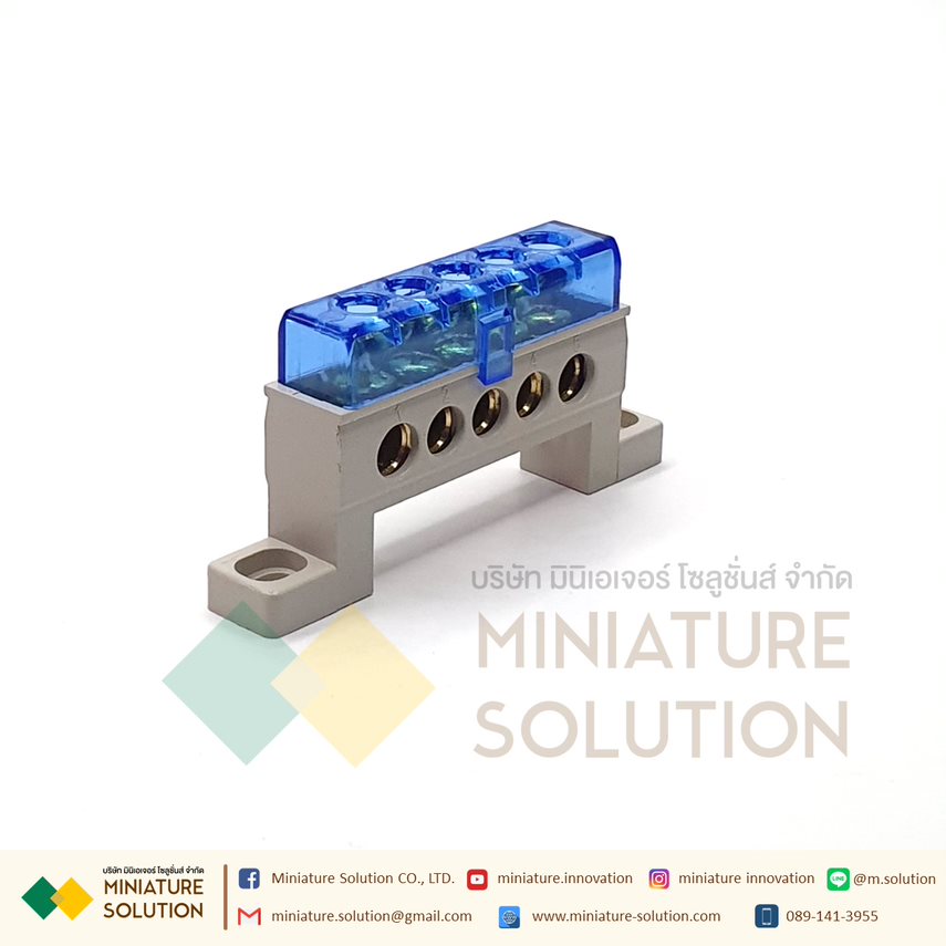 Terminal Block จุดต่อสายไฟ บัสบาร์ บาร์กราวด์ บาร์นิวทรัล เทอร์มินอลกราวด์ (NHA10 3 / 5 / 10 / 15 Pole)