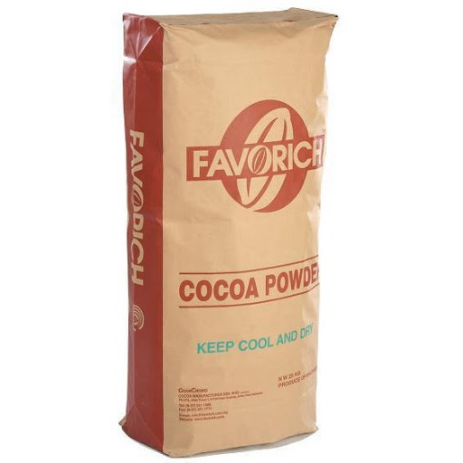 ผงโกโก้ Favorich Cocoa Powder Dark Red 20-24% Cocoa Fat กระสอบ 25 กก. สีน้ำตาลแดงเข้ม ไขมันโกโก้ 20-24% (05-5372-12)