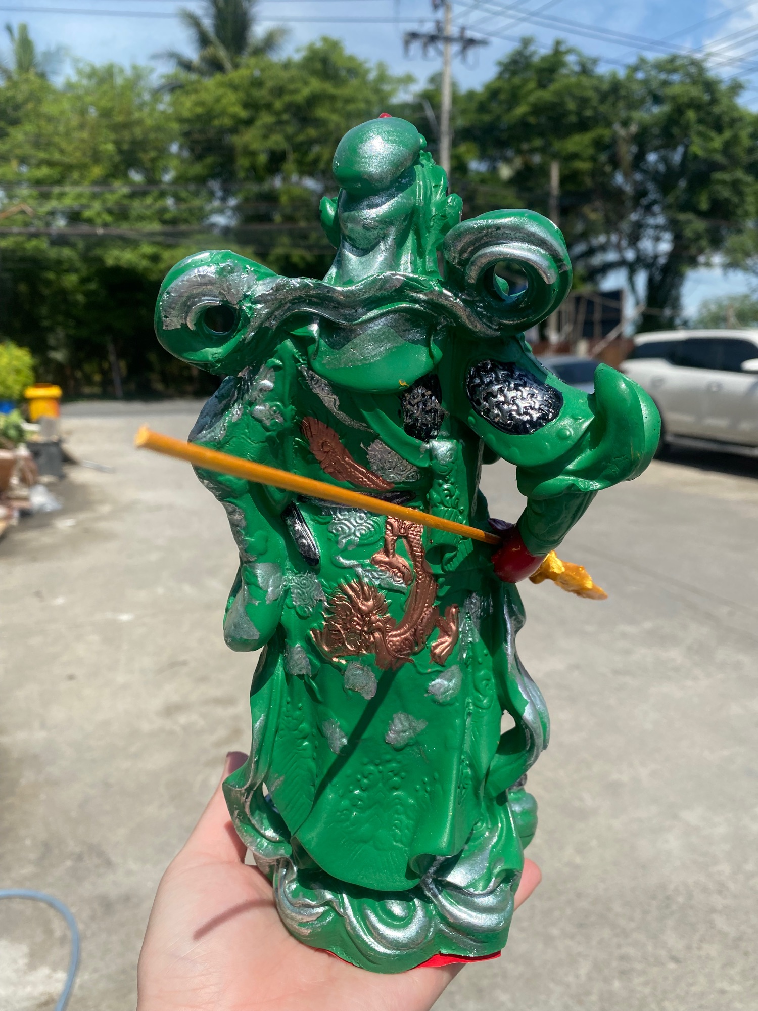 เทพเจ้ากวนอู องค์สีเขียว สูง26ซม เสริมอำบารมี โชคลาภ