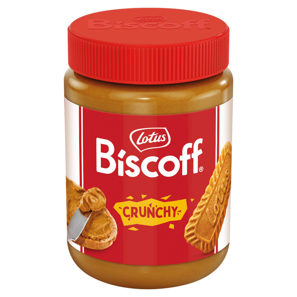 Lotus Biscoff Spread Crunchy 380 g. โลตัส บิสคอฟ สเปรด ครันชี (ผลิตภัณฑ์ทาขนมปังผสมบิสกิต) (05-8437)
