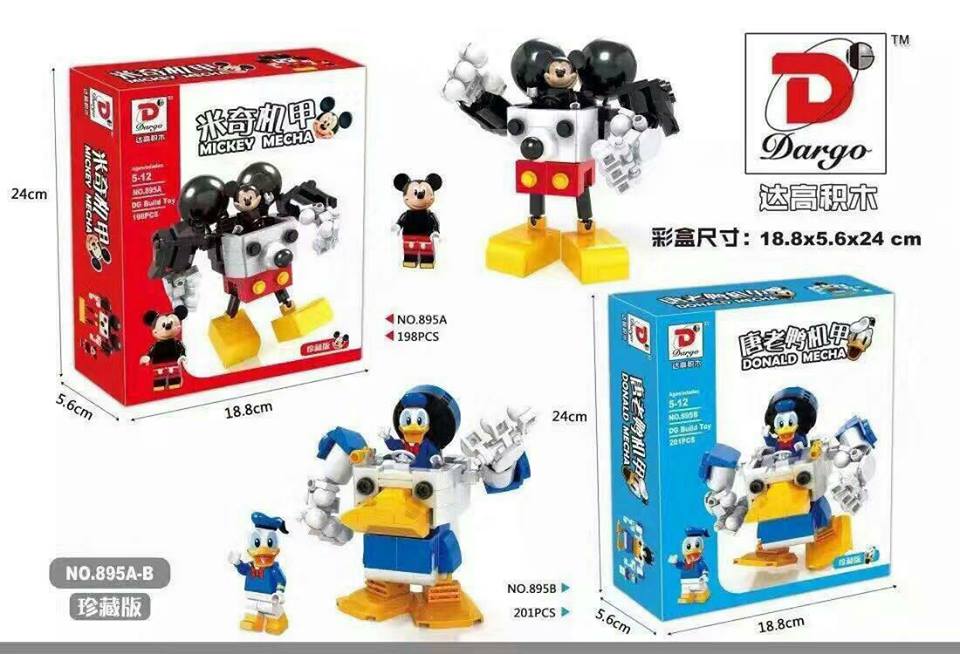เลโก้จีน Dargo 895A-B ชุด Mickey mecha & Donald mecha