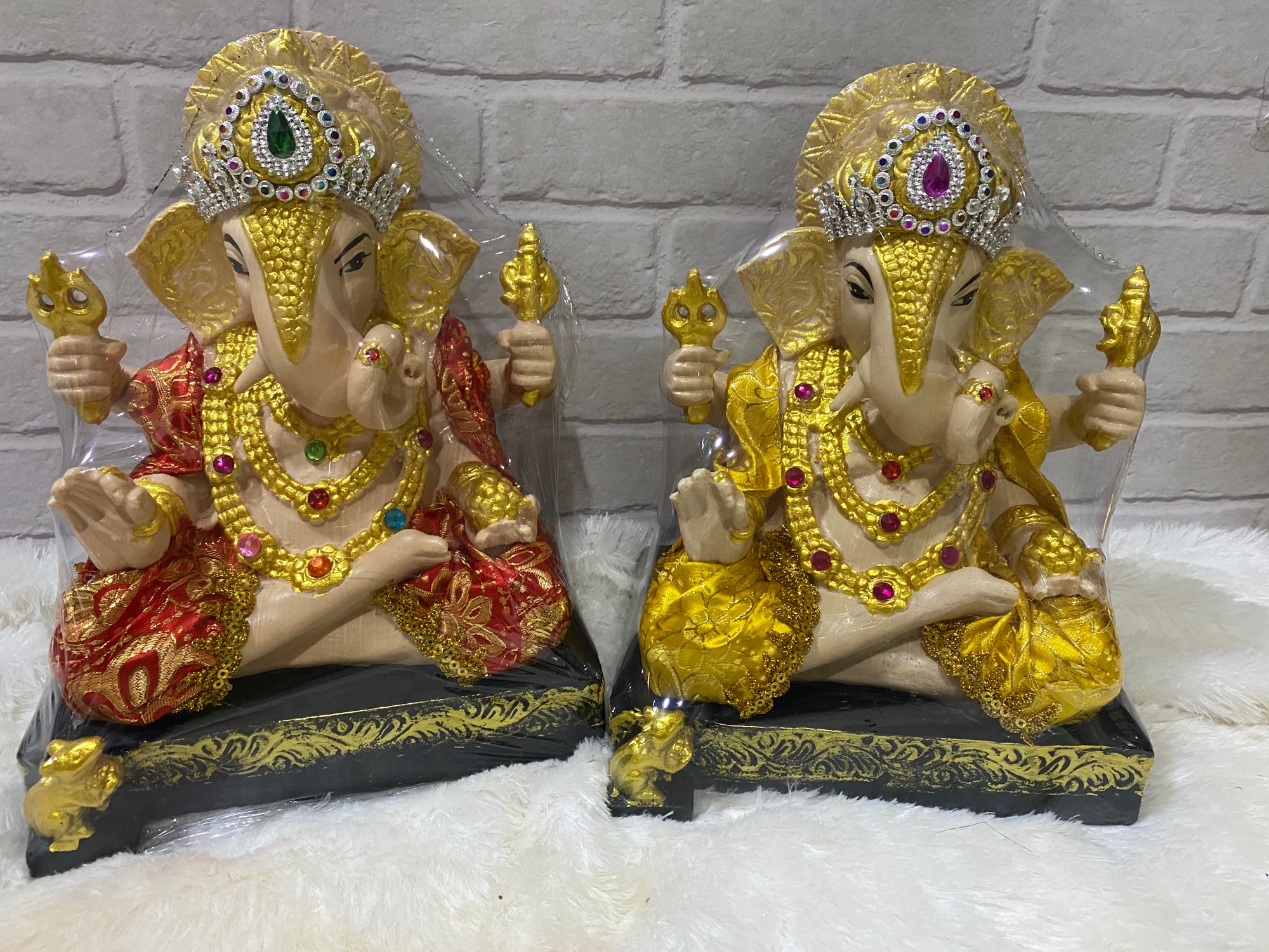 พระพิฆเนศ ปางเศรษฐี องค์ประดับผ้าจริง สูง13นิ้ว