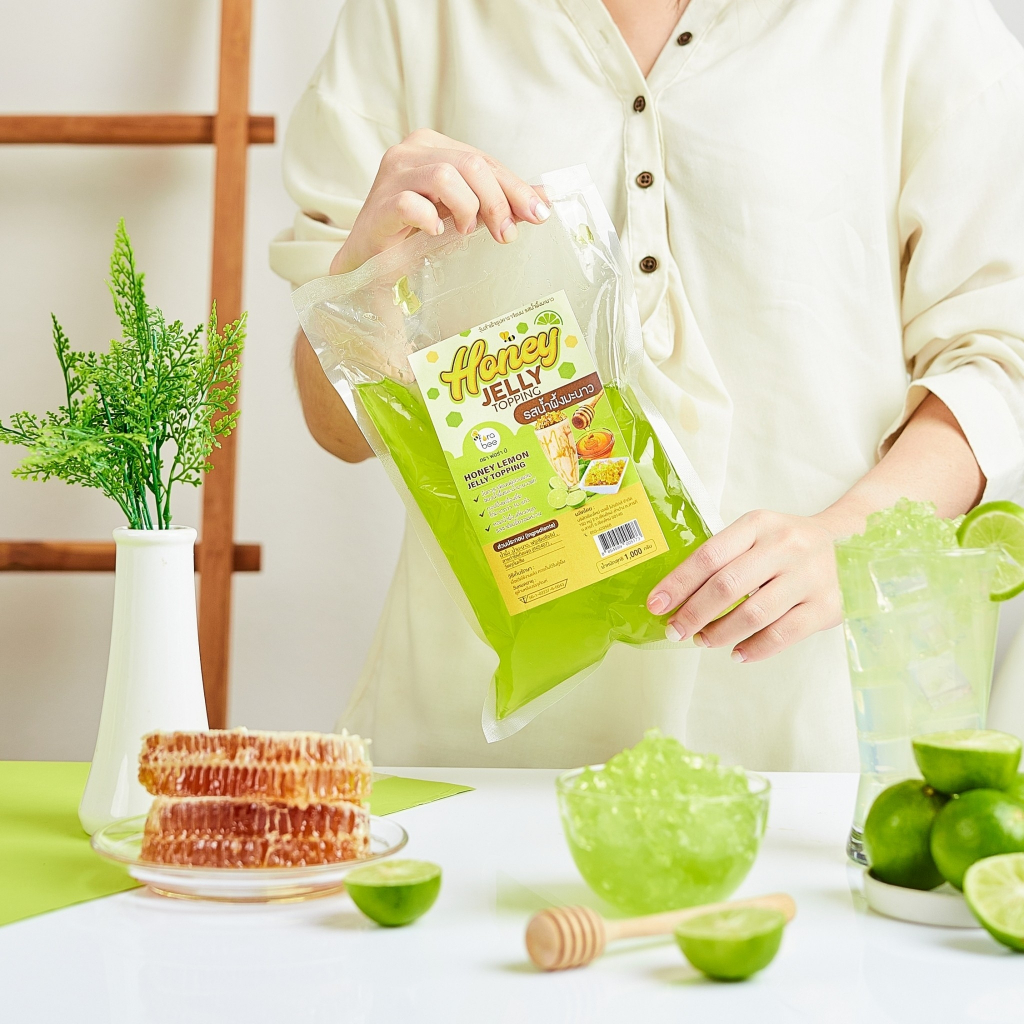 วุ้นสำเร็จรูปแคราจีแนน รสน้ำผึ้งมะนาว Forabee Honey Jelly Honey Lemon Flavor 1000 g. (05-8551)