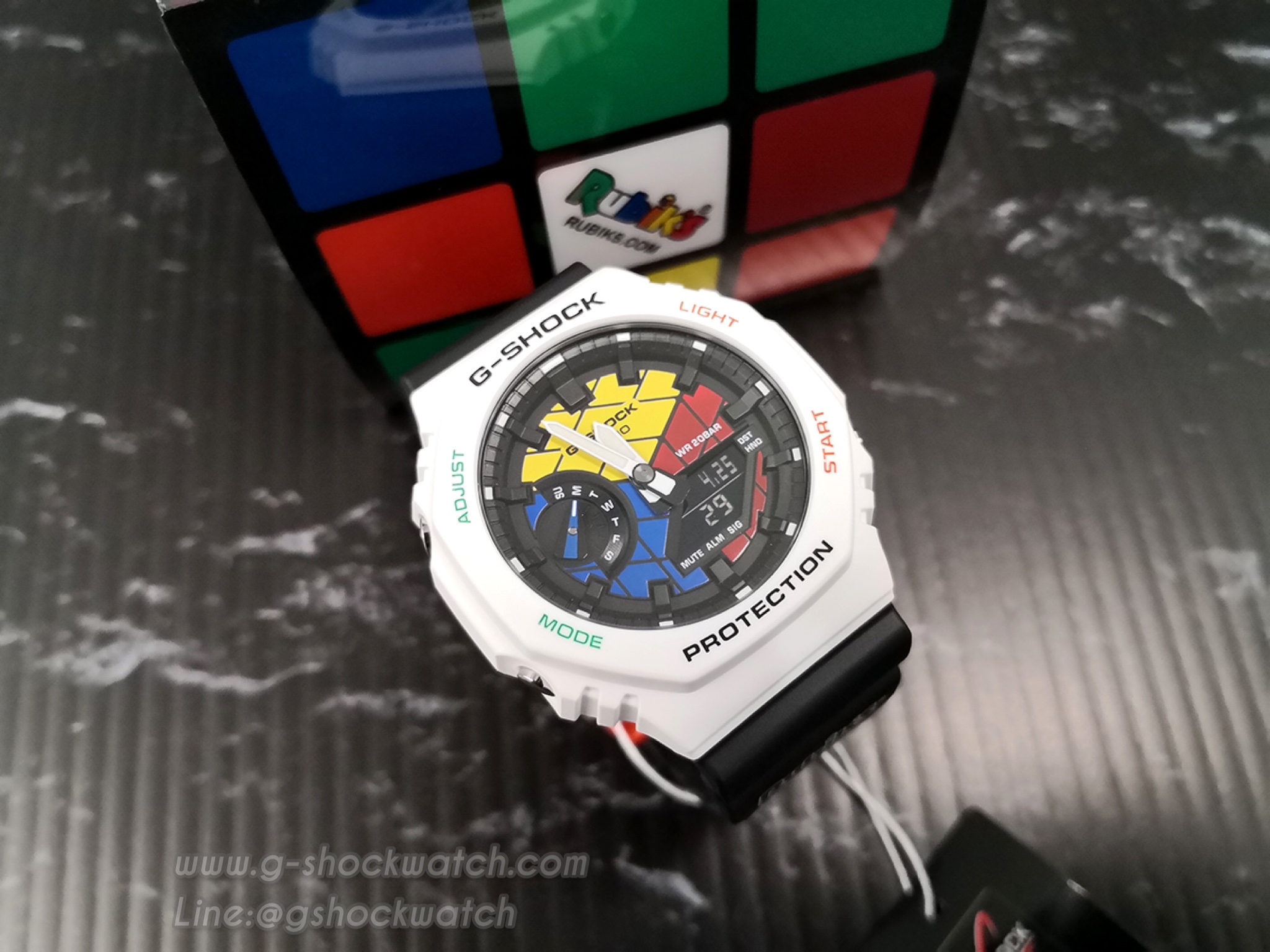 CASIO G-SHOCK นาฬิกาข้อมือ นาฬิกากันน้ำ นาฬิกาของแท้ ประกันศูนย์ CMG 1 ปี รุ่น GAE-2100RC-1A