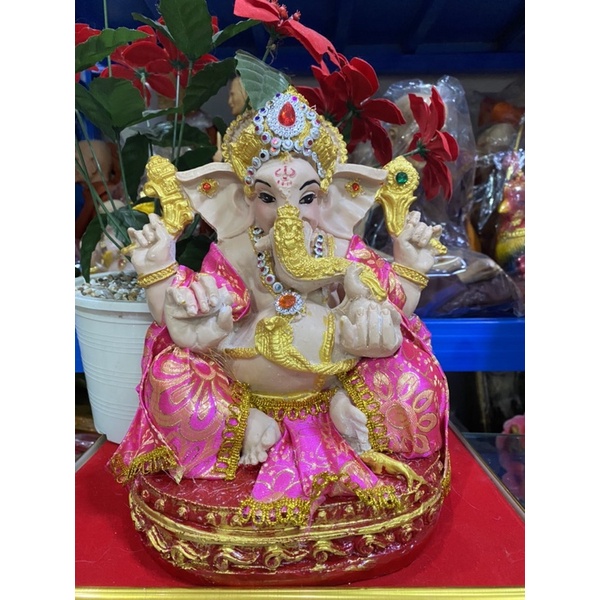 พระพิฆเนศ ปารีนาโมจัน ปางขจัดหนี้สิน ปางเเก้กรรม สูง12นิ้ว องค์ประดับผ้า