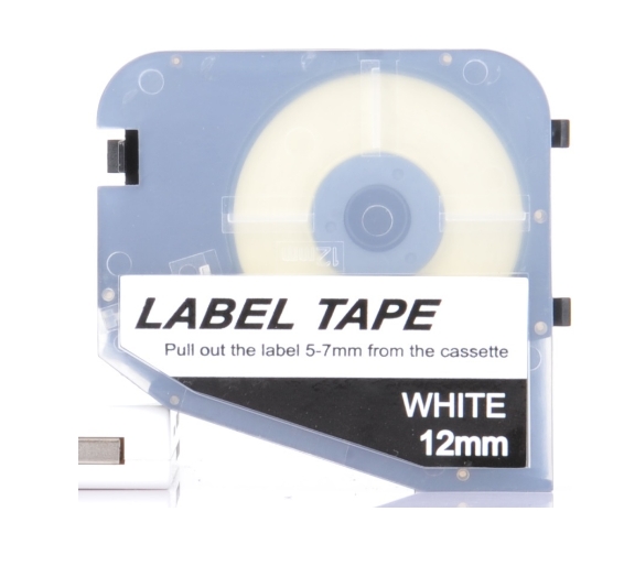 LABEL TAPE ลาเบลสติ๊กเกอร์ (เหลือง-ขาว) กว้าง 6 มม. ยาว 8 เมตร สำหรับเครื่องพิมพ์ปลอกสายไฟ L-MARK LK320
