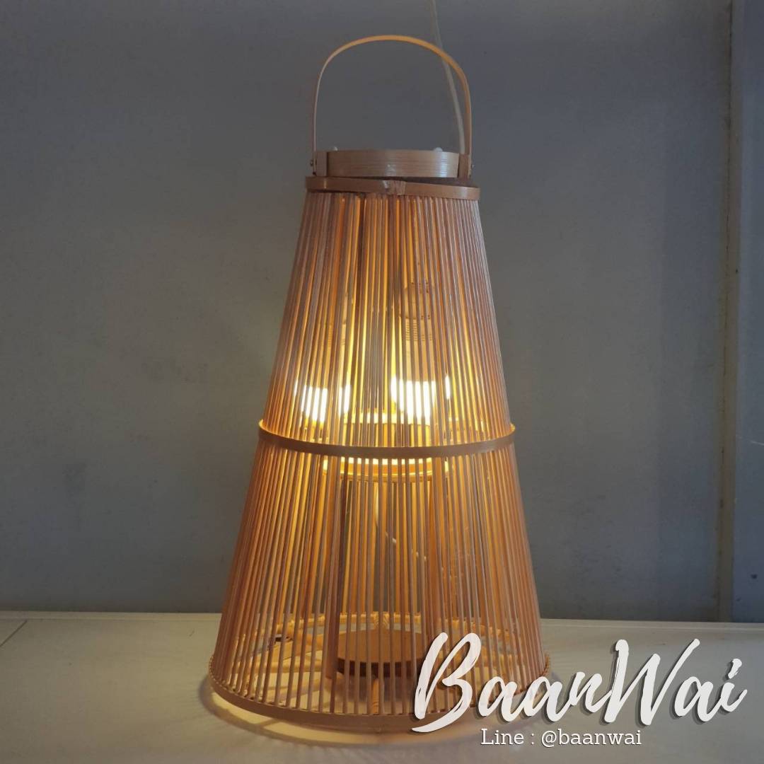 โคมไฟตั้งพื้น ไม้ไผ่สาน สไตล์มูจิ ขนาด 35 * 55 cm Candle Lamp