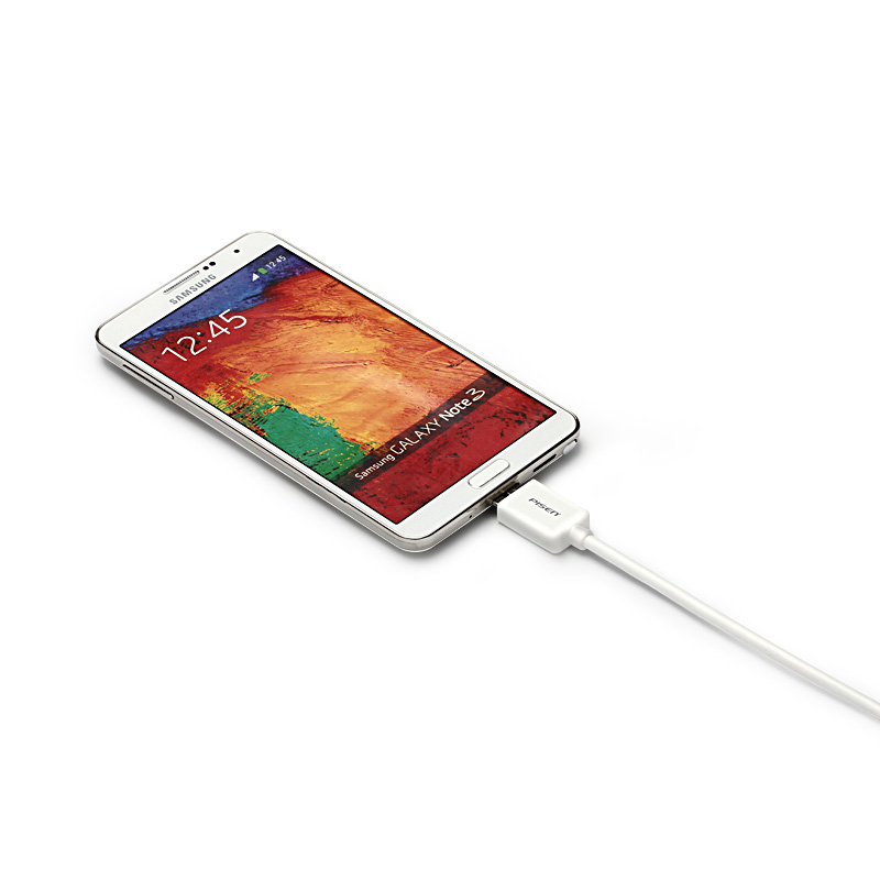 PISEN สายชาร์จ Micro USB 3.0 Data Transmit and Charging Cable ยาว 1500 mm อุปกรณ์สำหรับรีชาร์จและซิงค์เพื่อโอนถ่ายข้อมูลแบบ 2-in-1 (For Smart Device) - สีขาว
