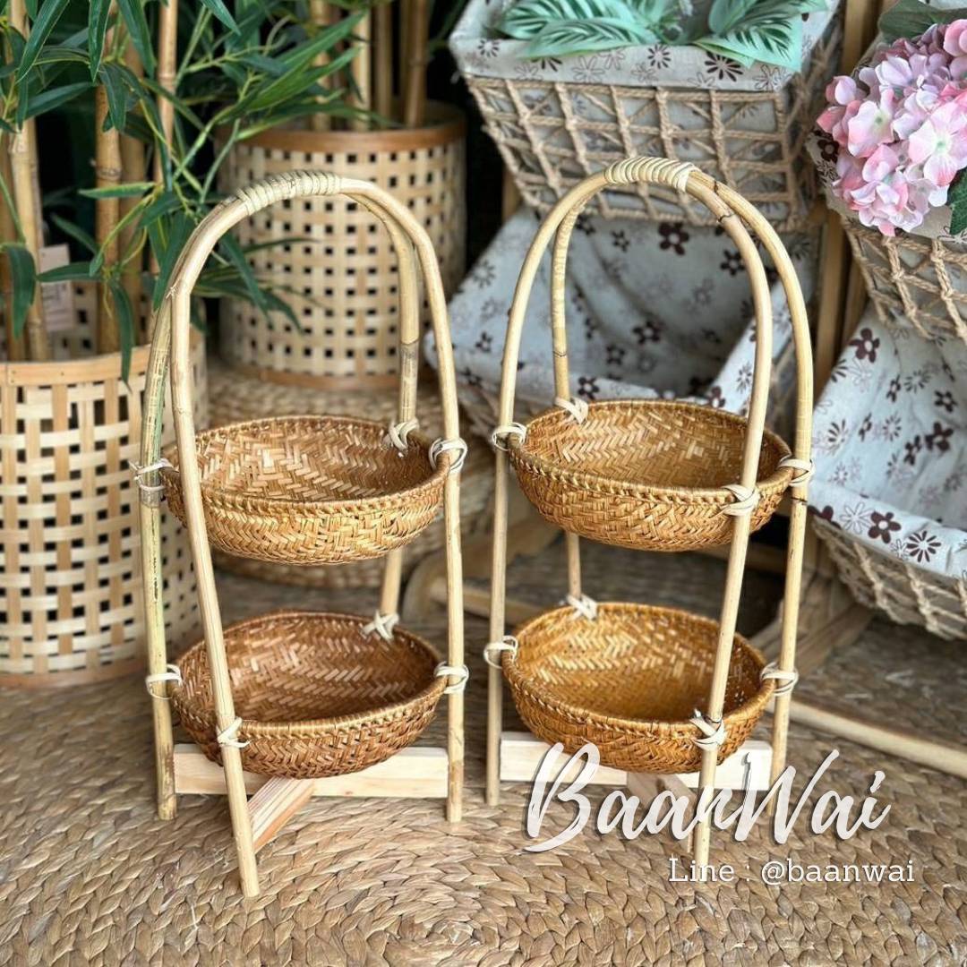 ชั้นวางไม้ไผ่ ก้นกระชอน