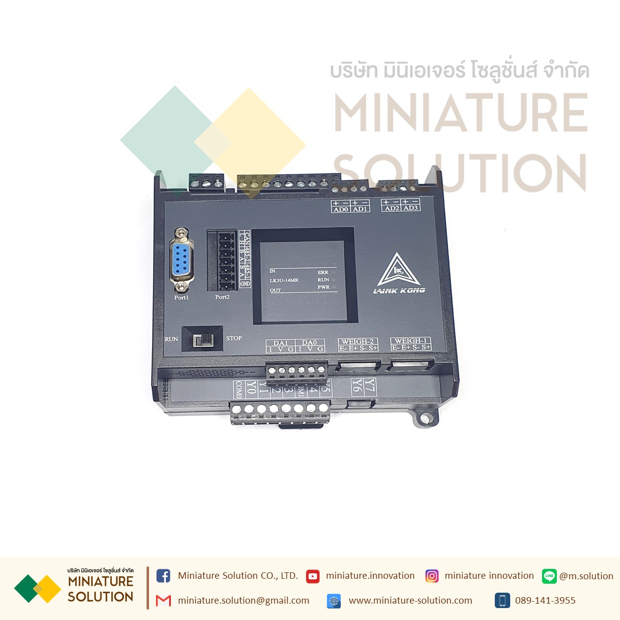 PLC LK3U-14MR-4AD-2DA MITSU GXWork + ECAN