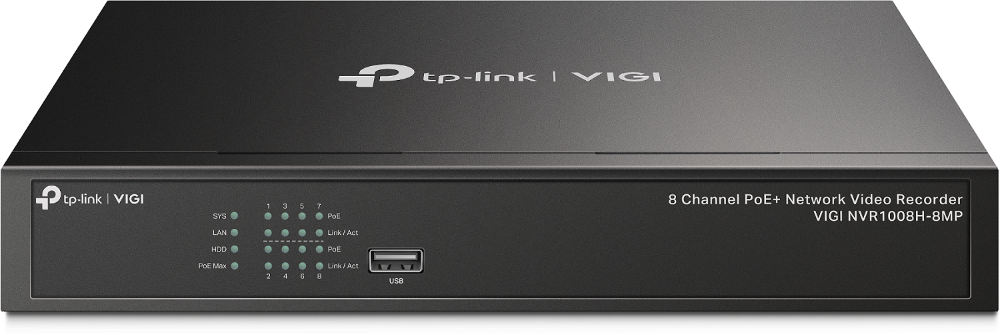 NVR TP-LINK VIGI NVR1008H-8MP | 8CH,8POE+,1SATA,4K,113WATT