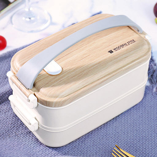 กล่องข้าว,ปิ่นโต,กล่องใส่ข้าว,กล่องใส่ข้าว,กล่องข้าวสแตนเลสฝาลายไม้,Lunch Box,กล่องอาหารฝาลายไม้