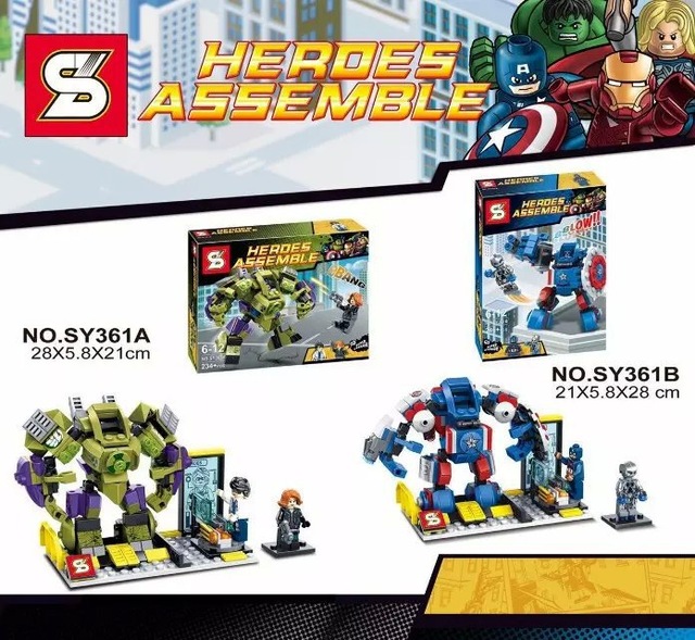 เลโก้จีน SY 361A-361B ชุด หุ่นยนต์ The Avengers wave2