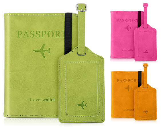 ชุดของขวัญปีใหม่,ชุดสำหรับเดินทาง,ชุดซองใส่พาสปอร์ตPU+ป้ายห้อยกระเป๋า,สกรีนโลโก้