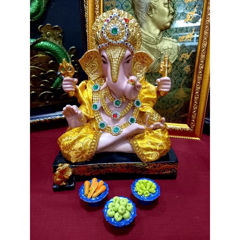 พระพิฒเนศ ปางเศรษฐี หน้าตักพระ9นิ้ว สูง12นิ้ว