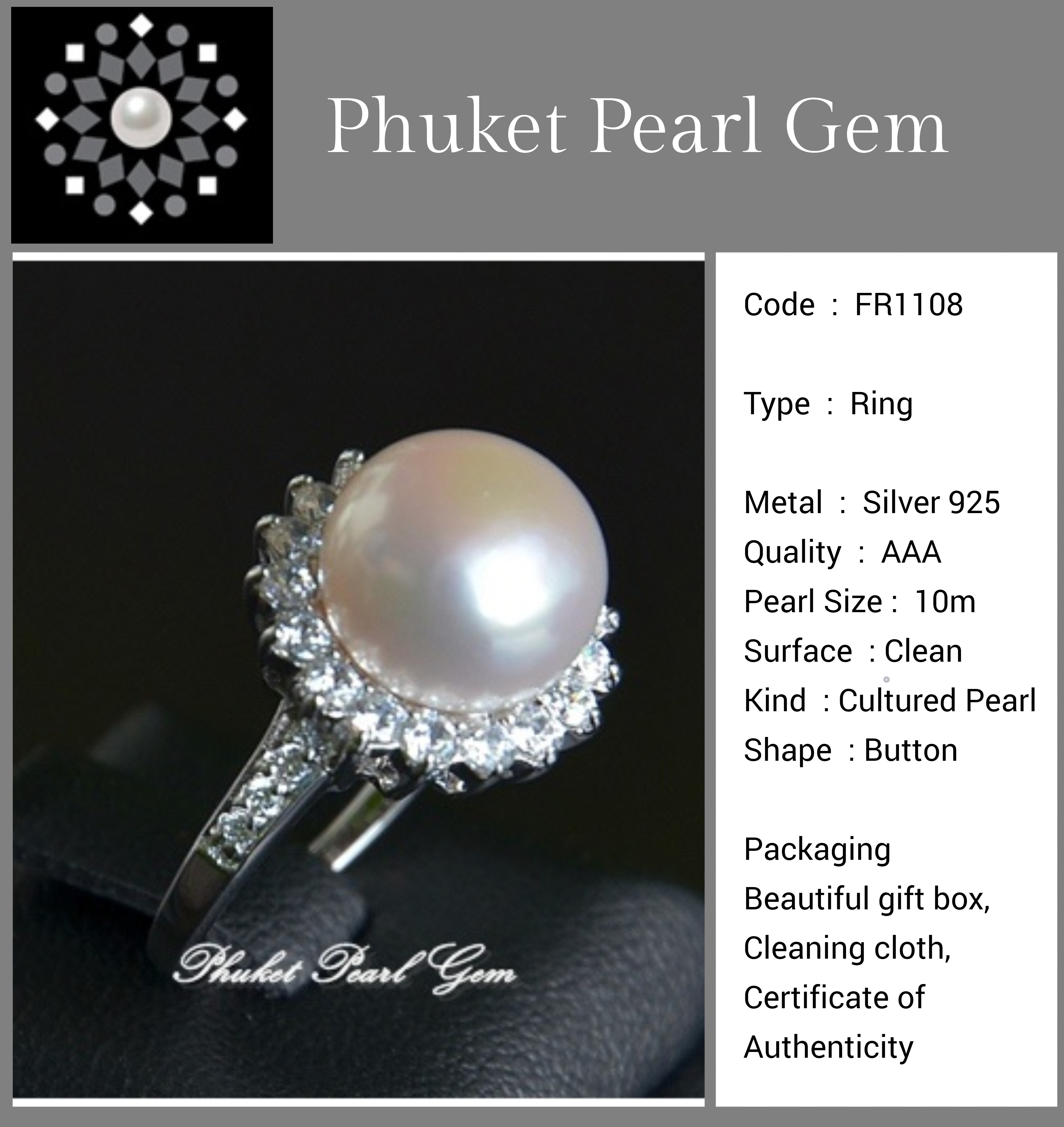 Elegance Silver Pearl Ring