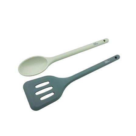 ตะหลิวมีร่อง+ช้อนคนซิลิโคน 2 ชิ้น/ชุด (023255) NA0181KTB (12-8491)