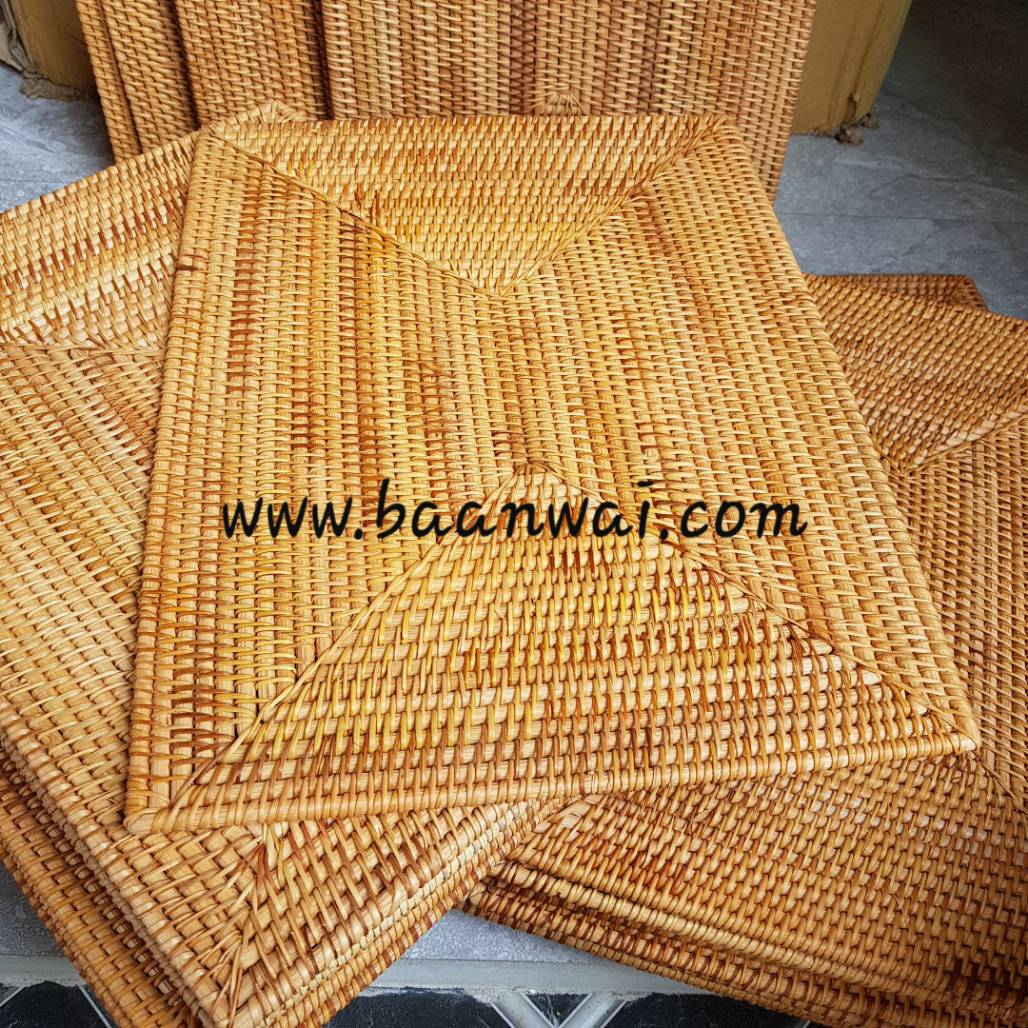 แผ่นรองจานหวายทรงเหลี่ยม