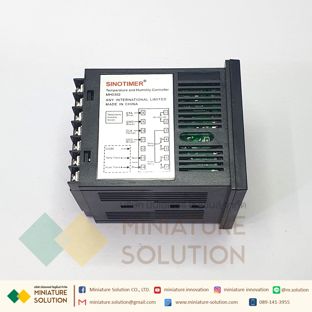 SINOTIMER ตัวควบคุมอุณหภูมิความชื้น MH0302 แผงติดตั้ง Digital ความชื้นและอุณหภูมิ T:-40-120 C H:0-99% Output สัญญาณออก Relay Modbus Analog