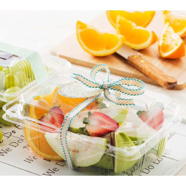 (รหัสใหม่) กล่องผลไม้ 500 กรัม PET เจาะรู EPP 10-500 ยกลัง (ห่อละ 50 ใบx 8 ห่อ) (09-8073-11)