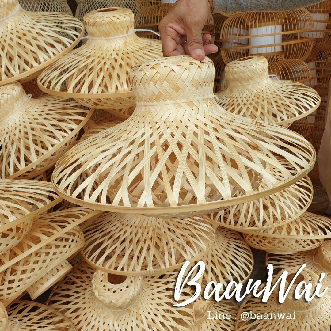 โคมไฟดอกบัว 3 ชั้น โคมไฟไม้ไผ่