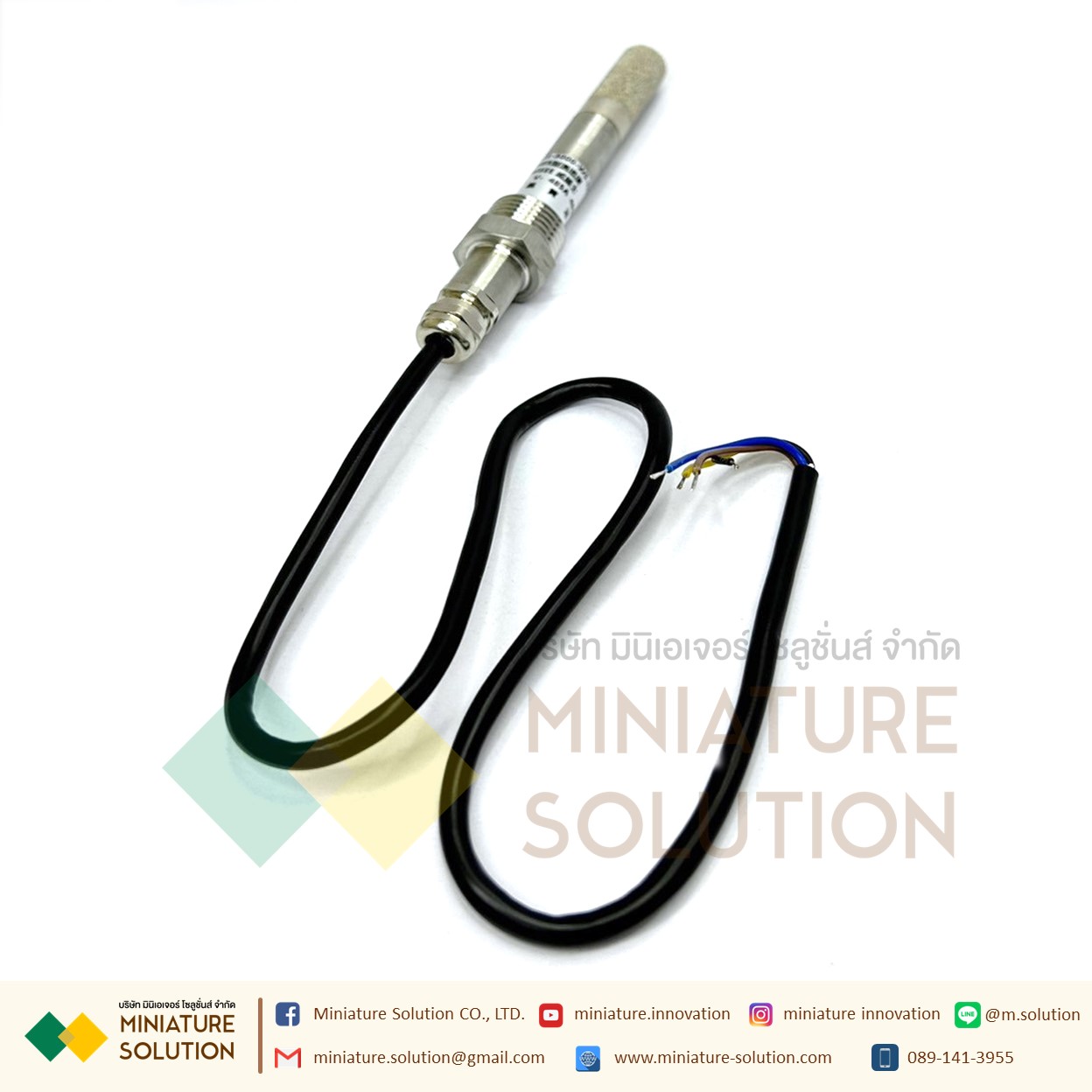 Temperature and humidity sensor transmitter RS485 mini Prob (หัว Stainless มีเกลียว)