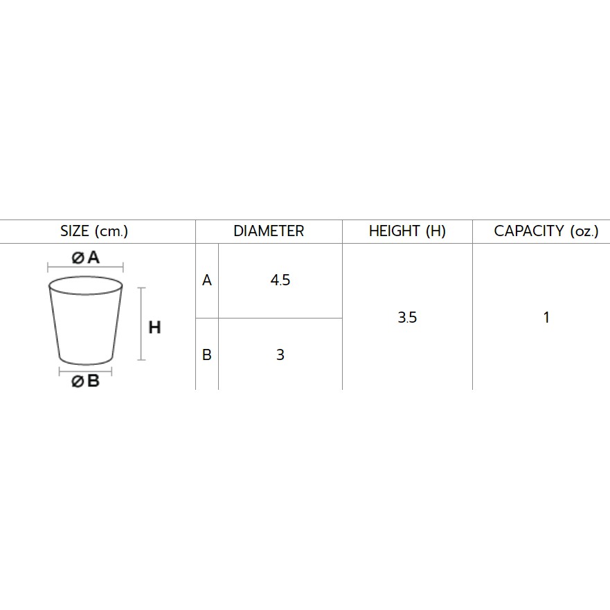 (ยกลัง) ถ้วยชิม (SL1) PS ขนาด 1 ออนซ์ 125 ใบ x 20 ห่อ (09-1795-11)