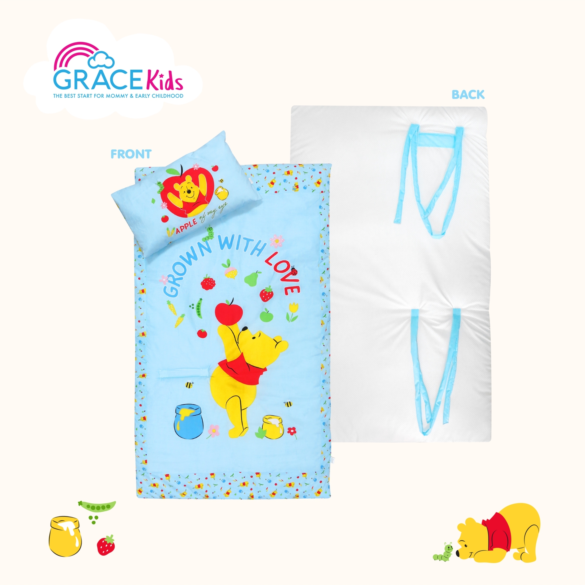 GraceKids ดิสนีย์ปิคนิคสายสะพายลาย Pooh Love to Grow