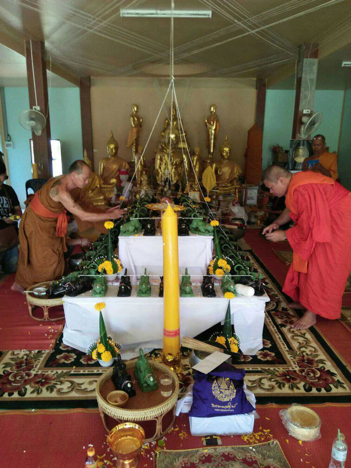 พยัคฆ์กันภัย (3) รุ่นไตรมาส 59 พระอาจารย์สุรเจตน์ วัดหนองหิน กาญจนบุรี เนื้อไม้พยุง ตะกรุดเงิน ปี 2559