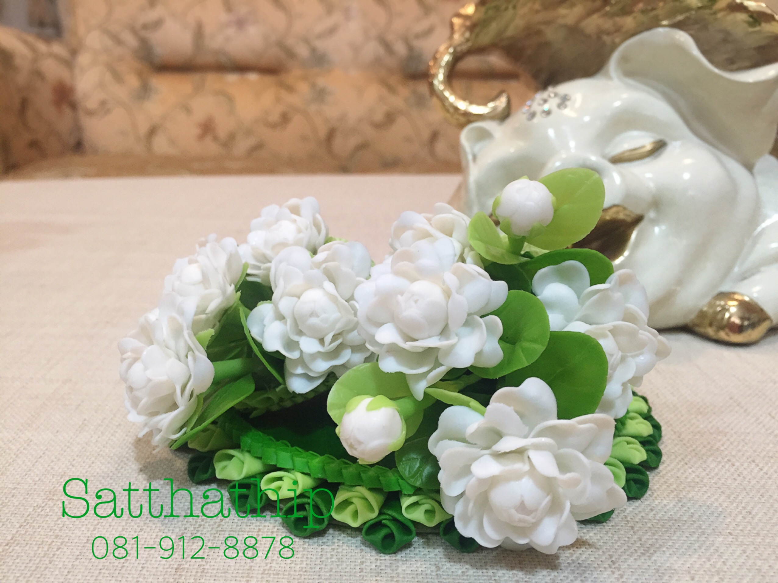 กรวยดอกมะลิ ประดิษฐ์จากดิน - ดอกมะลิดิน - ของขวัญวันแม่ - Jasmine flower