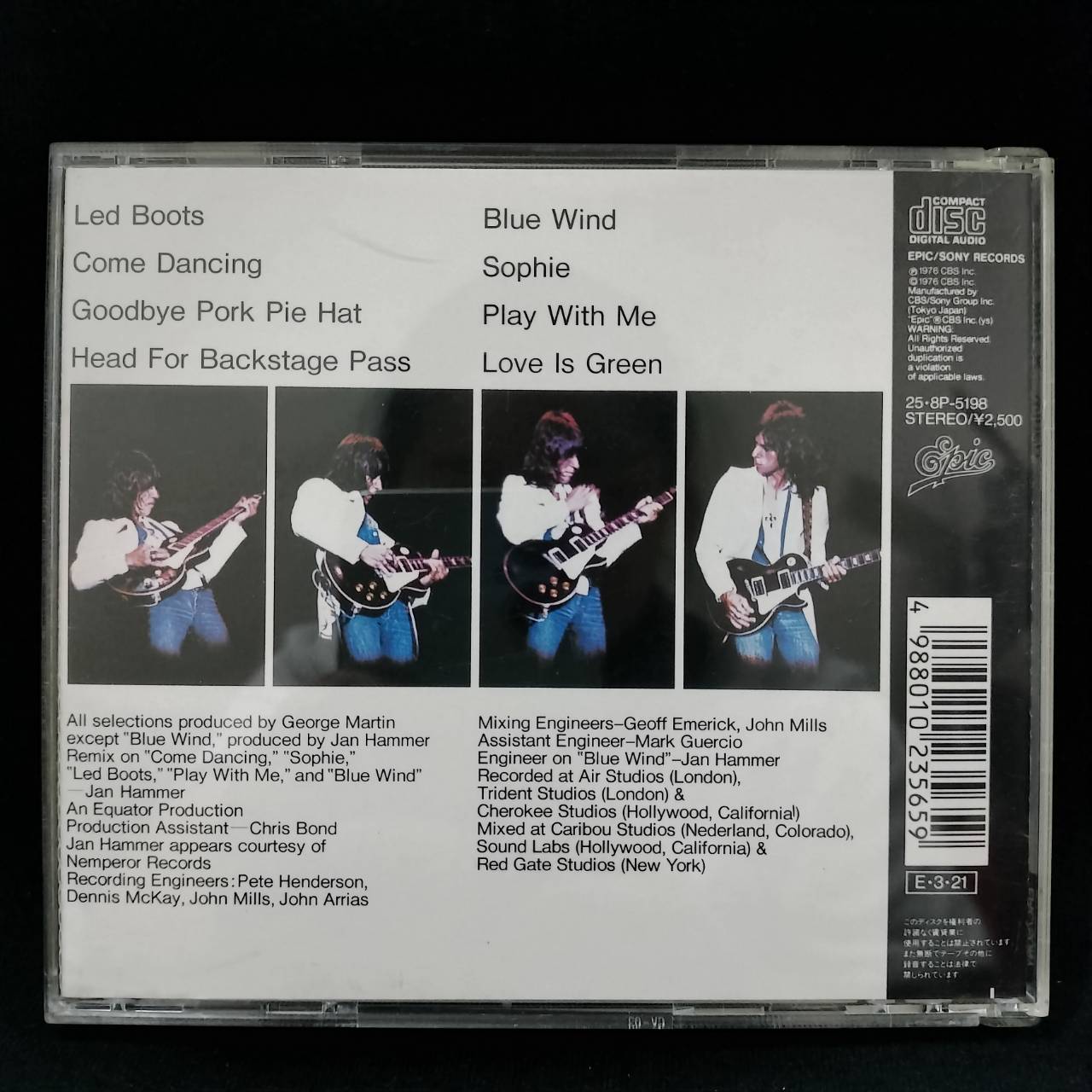 Jeff Beck – Wired / JAPAN / หน้าแผ่นมีสติ๊กเกอร์ติด / แผ่นดี