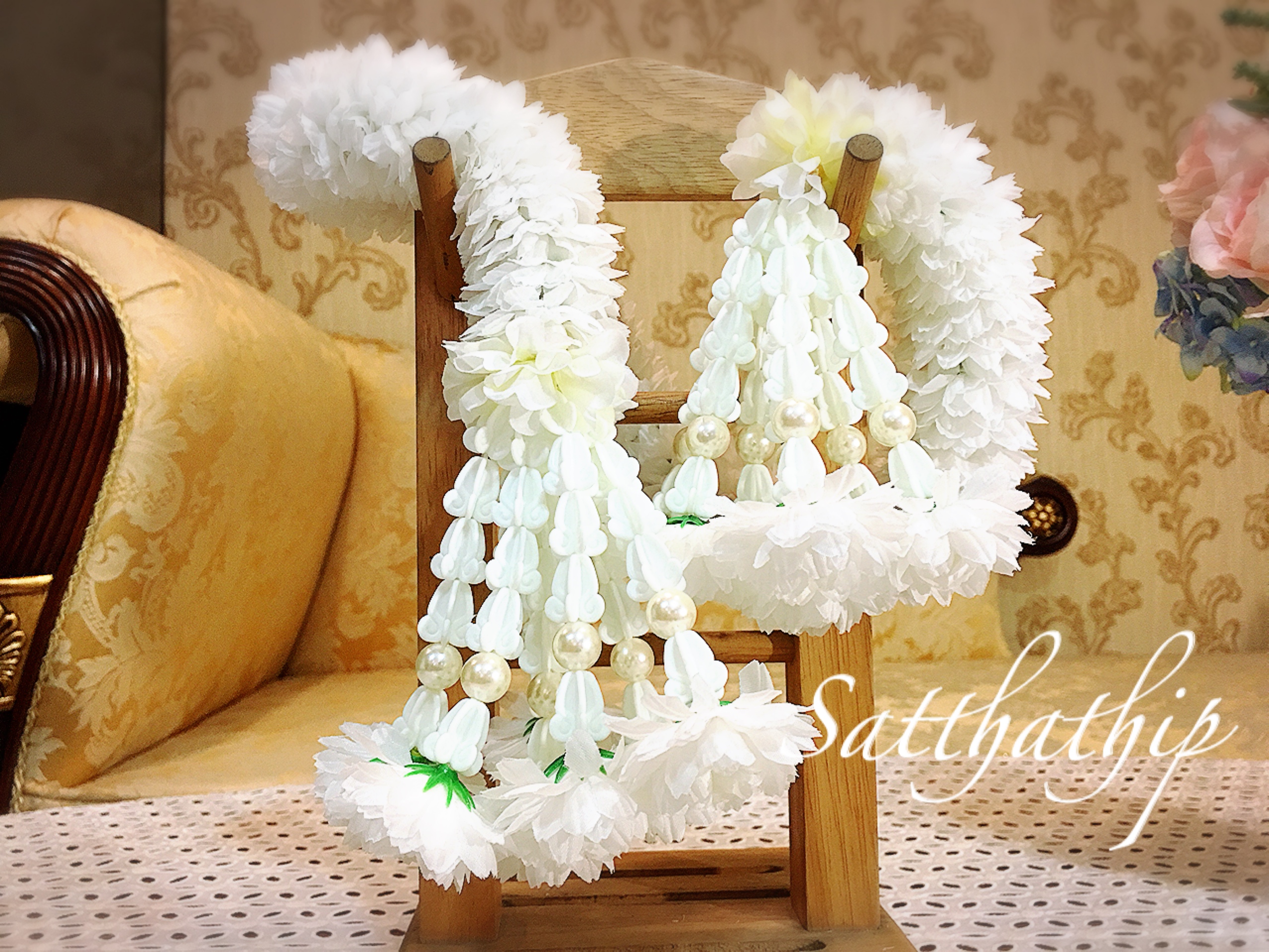 พวงมาลัยผ้า - พวงมาลัยสองชาย - พวงมาลัยดอกมะลิประดิษฐ์ - พวงมาลัยถวายศาลพระภูมิ - Fabric garland