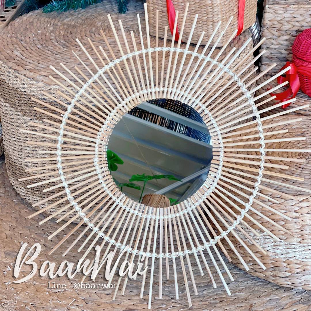 กระจกกรอบหวาย รุ่น Sunshine