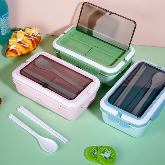 กล่องข้าวพลาสติก,กล่องใส่ข้าวพลาสติก,กล่องใส่อาหารพร้อมช้อนตะเกียบ