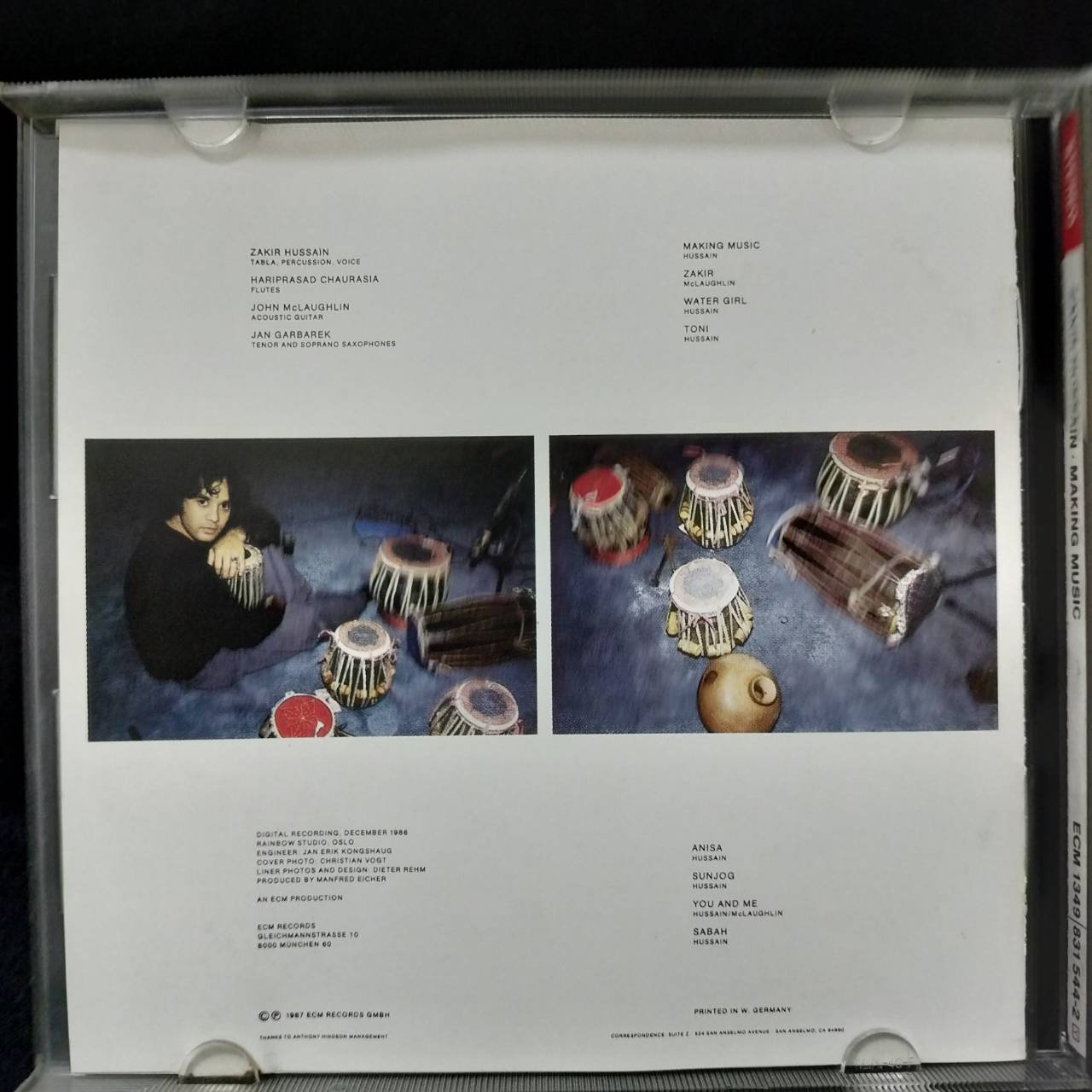 Zakir Hussain – Making Music / GERMANY / ค่าย ECM / ทะลุขอบไม่โดนเนื้อแผ่น / แผ่นดี