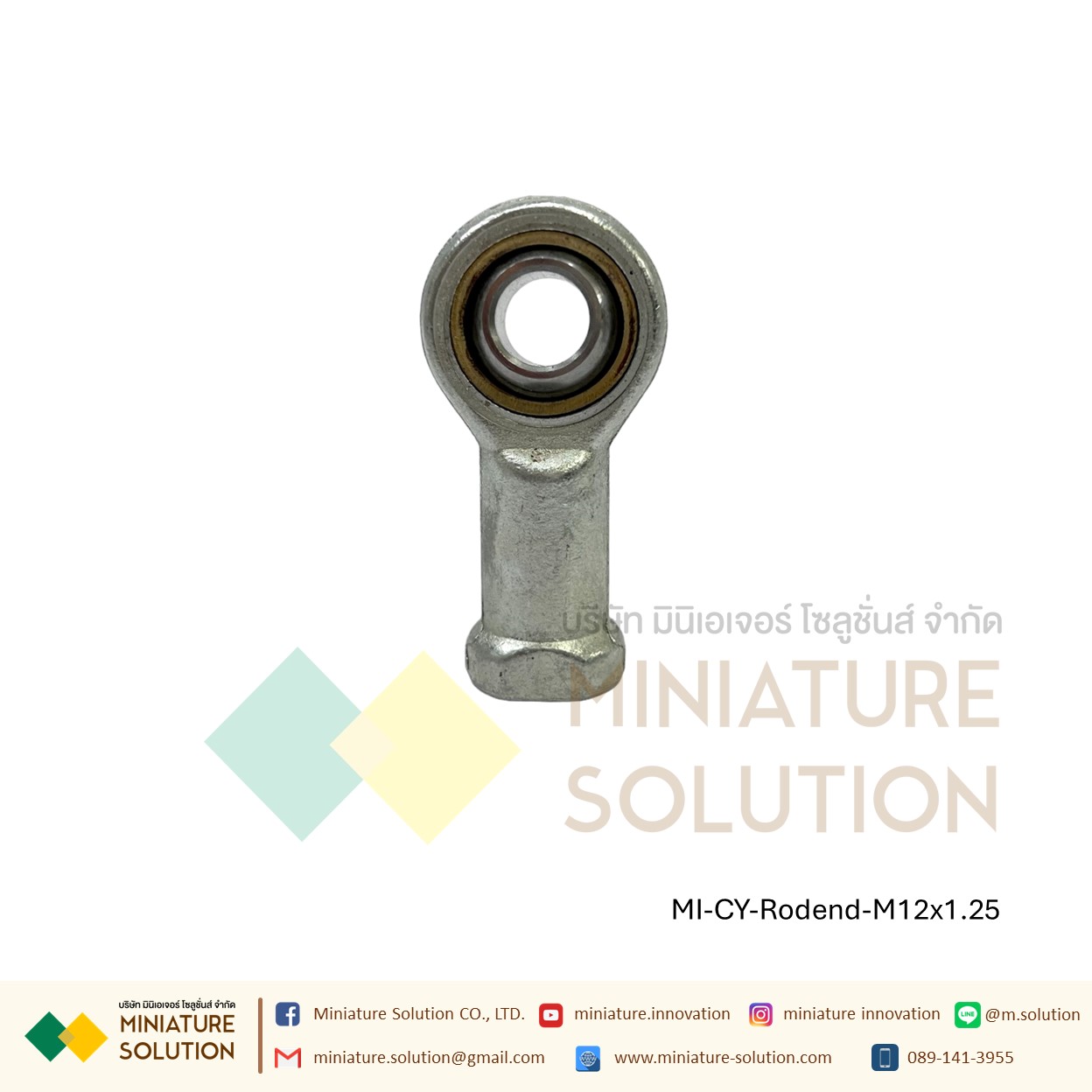 ลูกปืนตาเหลือก Mini Air Cylinder Female Thread Fisheye ก้านเชื่อมต่อแบริ่ง M5x0.8 M6x1 M8x1.25 M10x1.25 M12x1.25 M14x1.5M16x1.5 M18x1.5 M20x1.5 M27x2