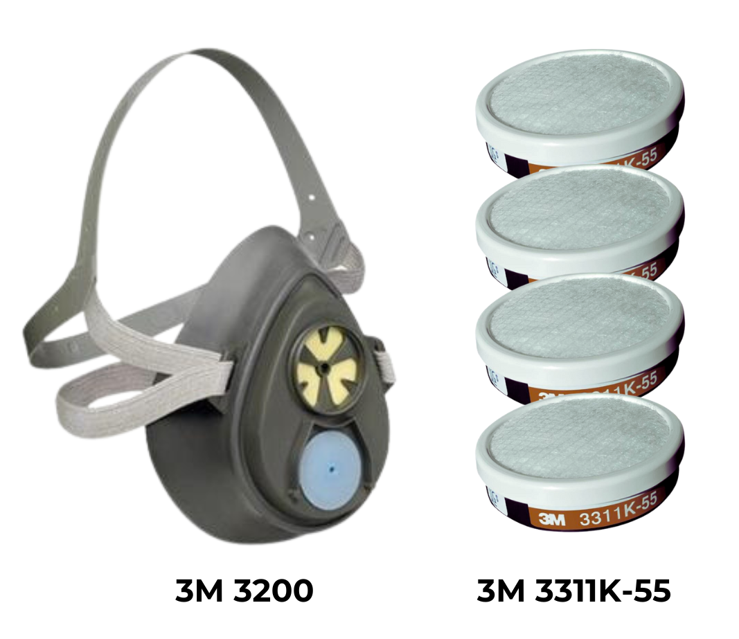 ตลับกรองไอระเหยและกรดแก๊ส เทา 3M 3311K-55