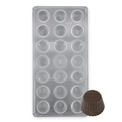 พิมพ์ช็อคโกแลคถ้วยจีบ 21 ช่อง Chocolate Mold -Cup x 21 (11-8177)