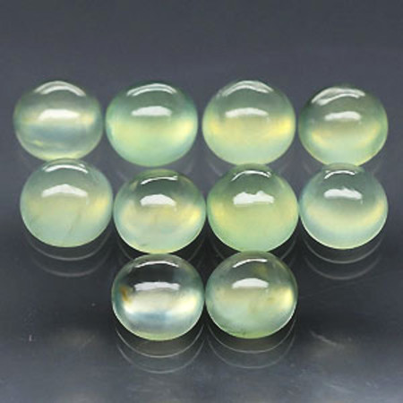 พรีไนท์ (Prehnite) 10.35 กะรัต 10 ชิ้น 6 มิล
