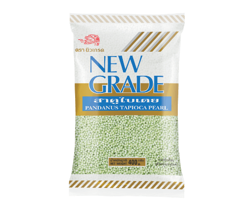 สาคูใบเตย ตรานิวเกรด New Grade Pandanus Tapioca Pearl 400 g. (05-8488)