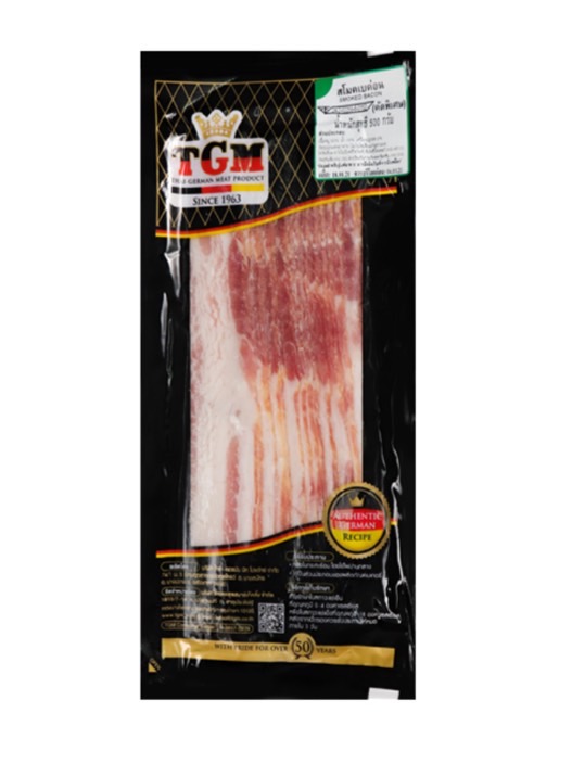 TGM Smoked Bacon (Frozen) ทีจีเอ็ม สโมคเบคอน (แช่แข็ง) 500 g. (05-8765)