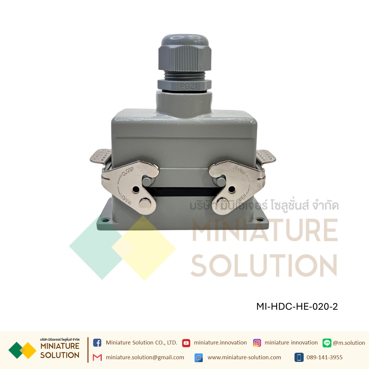 ปลั๊กเชื่อมต่อใช้สำหรับงานหนัก Heavy Duty Connectors Power แบบขันสกรู 16A 500V HDC-HE-4/6/10/16/20/24/32/48 Core กันน้ำ
