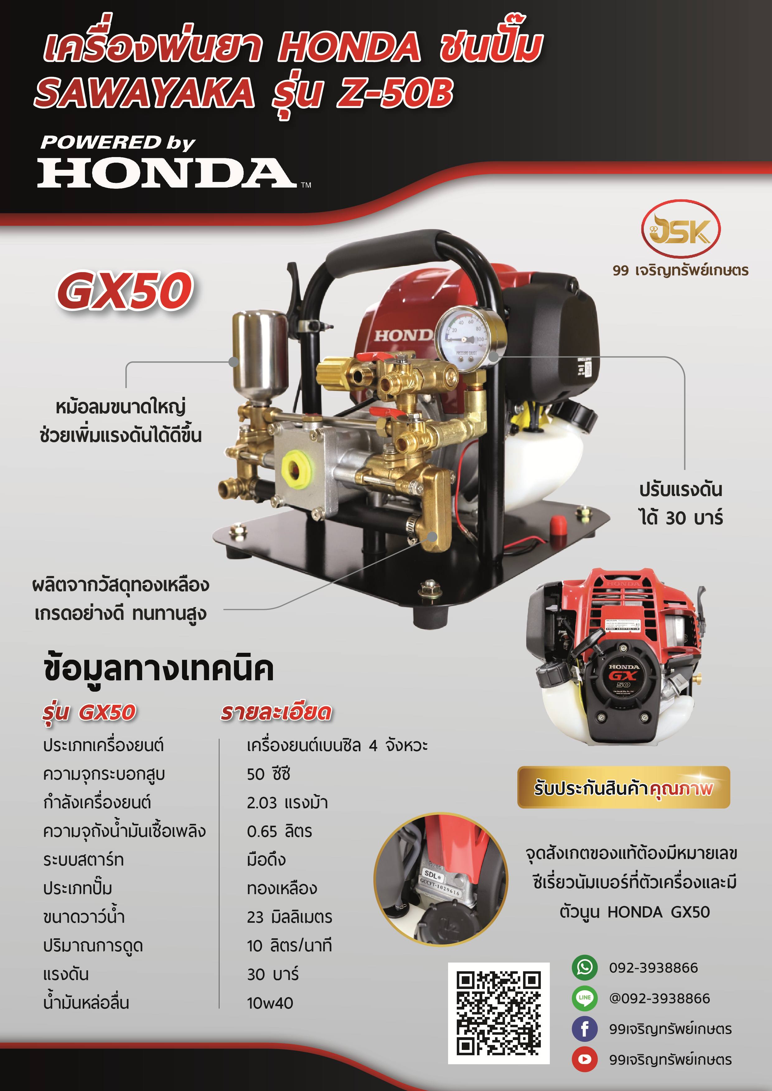 เครื่องพ่นยา Honda Gx50 ชนปั้มซาวายาก้า
