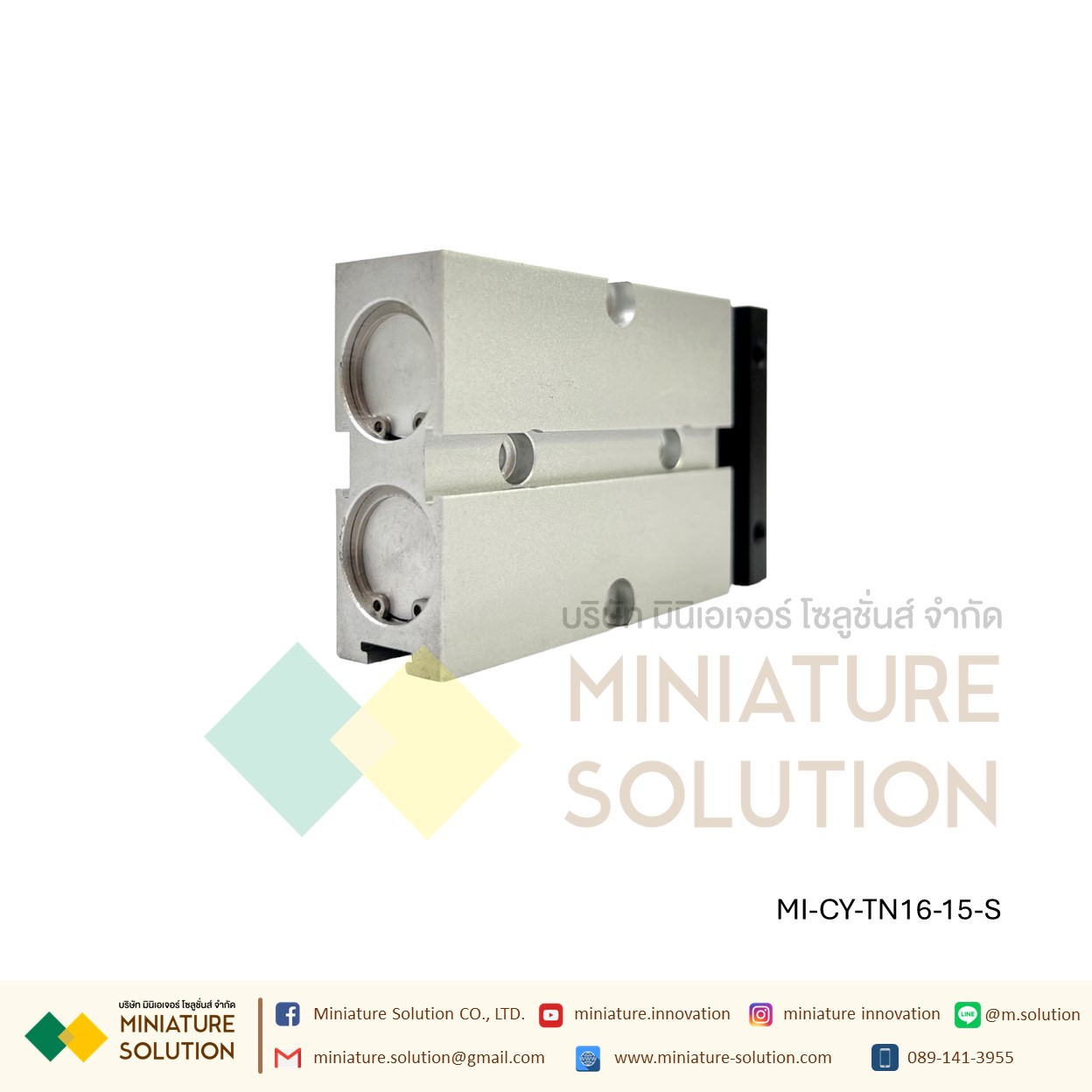 TN16 Series กระบอกสูบลมนิวเมติก 16 มม. กระบอกสูบเพลาคู่ pneumatic double rod double shaft cylinder M5X0.8 ก้านสูบคู่