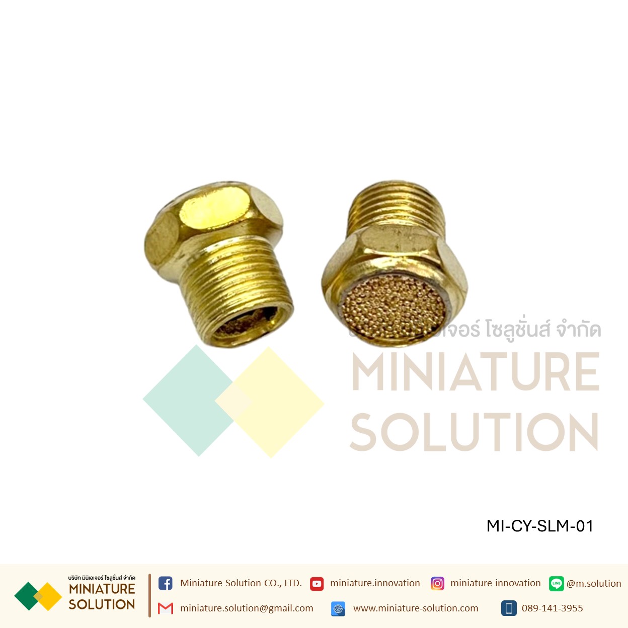 ข้อต่อลม Silencer เก็บเสียง / Muffler หลายขนาด ขนาด SLM-M5, 1, 2, 3, 4, 6, (mm) 1,1.2,1.5 ,2 (inch) (SLM-01/02/03/04/M5)